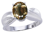 Tommaso Design™ Oval 9x7mm Genuine Smoky Quartz Ring