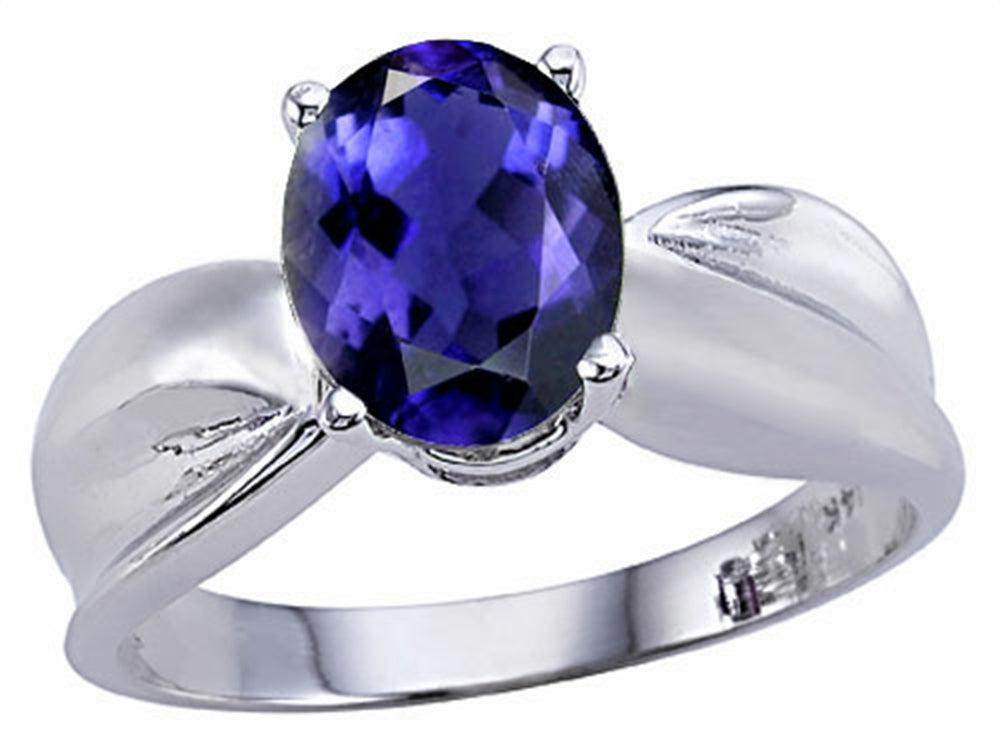 Tommaso Design™ Oval 9x7mm Genuine Iolite Ring