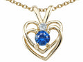 Tommaso Design™ Round 4mm Genuine Sapphire Heart Pendant Necklace