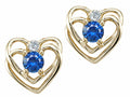 Tommaso Design™ Round 4mm Genuine Sapphire Heart Earrings