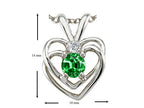 Tommaso Design™ Round Simulated Emerald Heart Pendant Necklace