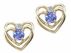 Tommaso Design™ Round 4mm Genuine Tanzanite Heart Earrings