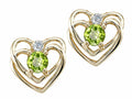 Tommaso Design™ Round 4mm Genuine Peridot Heart Earrings