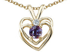 Tommaso Design™ Round 4mm Simulated Alexandrite Heart Pendant Necklace