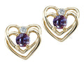 Tommaso Design™ Round 4mm Simulated Alexandrite Heart Earrings