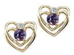Tommaso Design™ Round 4mm Simulated Alexandrite Heart Earrings