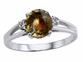 Tommaso Design™ Round 7mm Genuine Smoky Quartz Ring