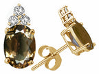 Tommaso Design™ Oval 8x6mm Genuine Smoky Quartz Earrings