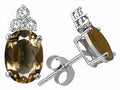 Tommaso Design™ Oval 8x6mm Genuine Smoky Quartz Earrings
