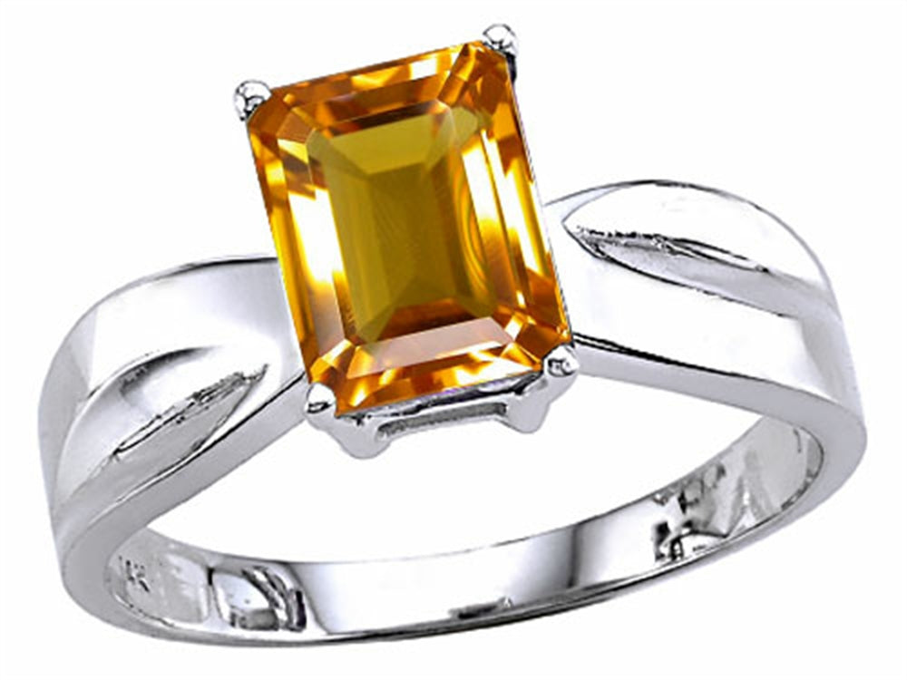 Tommaso Design™ Emerald Cut 8x6 mm Genuine Citrine Ring