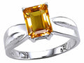 Tommaso Design™ Emerald Cut 8x6 mm Genuine Citrine Ring