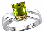 Tommaso Design™ Emerald Cut 8x6 mm Genuine Peridot Ring