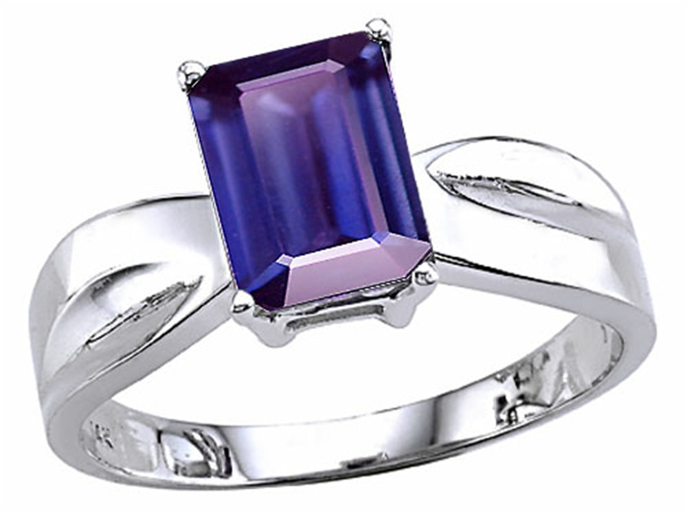 Tommaso Design™ Emerald Cut 8x6 mm Genuine Iolite Ring