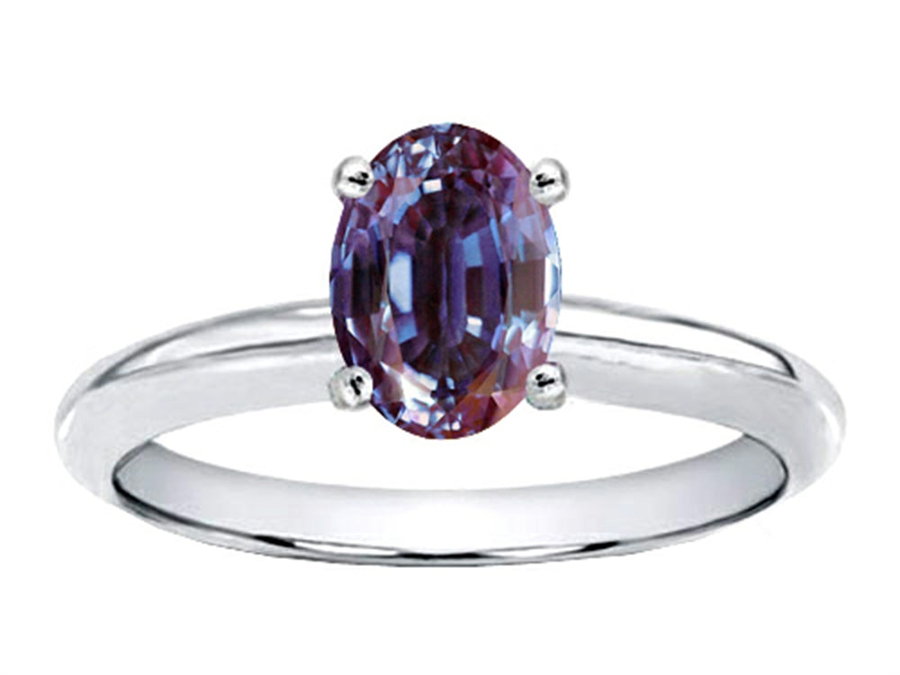 Tommaso Design™ Oval 8x6mm Simulated Alexandrite Engagement Ring