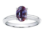 Tommaso Design™ Oval 8x6mm Simulated Alexandrite Engagement Ring