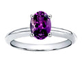 Tommaso Design™ Oval 8x6mm Genuine Amethyst Solitaire Engagement Ring