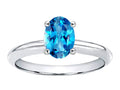 Tommaso Design™ Oval 8x6mm Genuine Blue Topaz Solitaire Engagement Ring