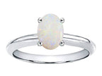 Tommaso Design™ Oval 8x6mm Genuine Opal Solitaire Engagement Ring