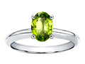 Tommaso Design™ Oval 8x6mm Genuine Peridot Solitaire Engagement Ring