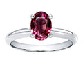 Tommaso Design™ Oval 8x6mm Genuine Rhodolite Solitaire Engagement Ring