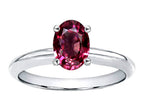 Tommaso Design™ Oval 8x6mm Genuine Rhodolite Solitaire Engagement Ring