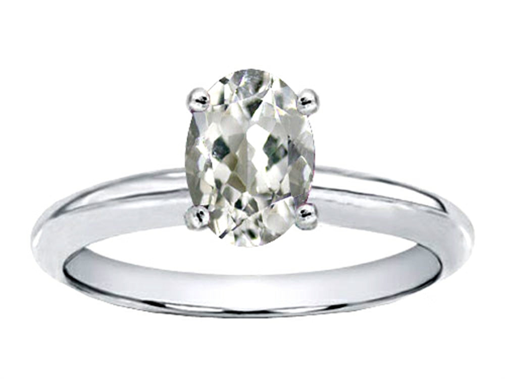 Tommaso Design™ Genuine White Topaz Solitaire Engagement Ring