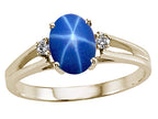 Tommaso Design™ Created Star Sapphire and Genuine Diamonds Ring