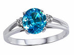 Tommaso Design™ Round 7mm Genuine Blue Topaz Ring