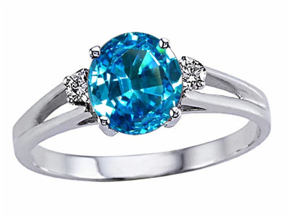 Tommaso Design™ Round 7mm Genuine Blue Topaz Ring