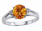Tommaso Design™ Round 7mm Genuine Citrine Ring