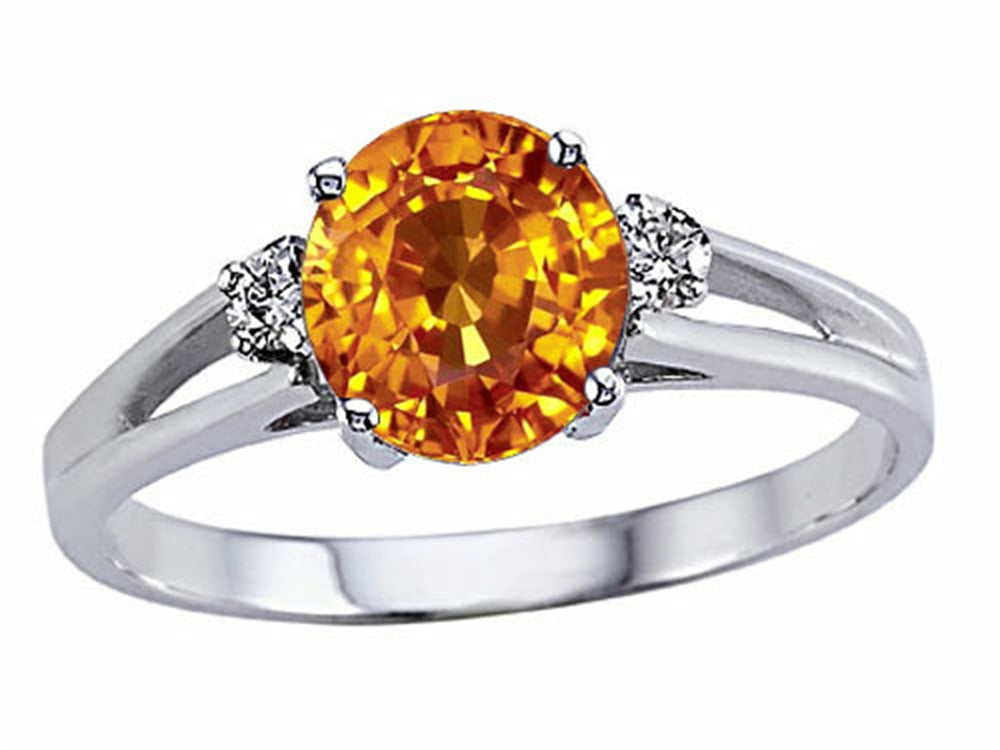 Tommaso Design™ Round 7mm Genuine Citrine Ring