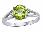 Tommaso Design™ Round 7mm Genuine Peridot Ring