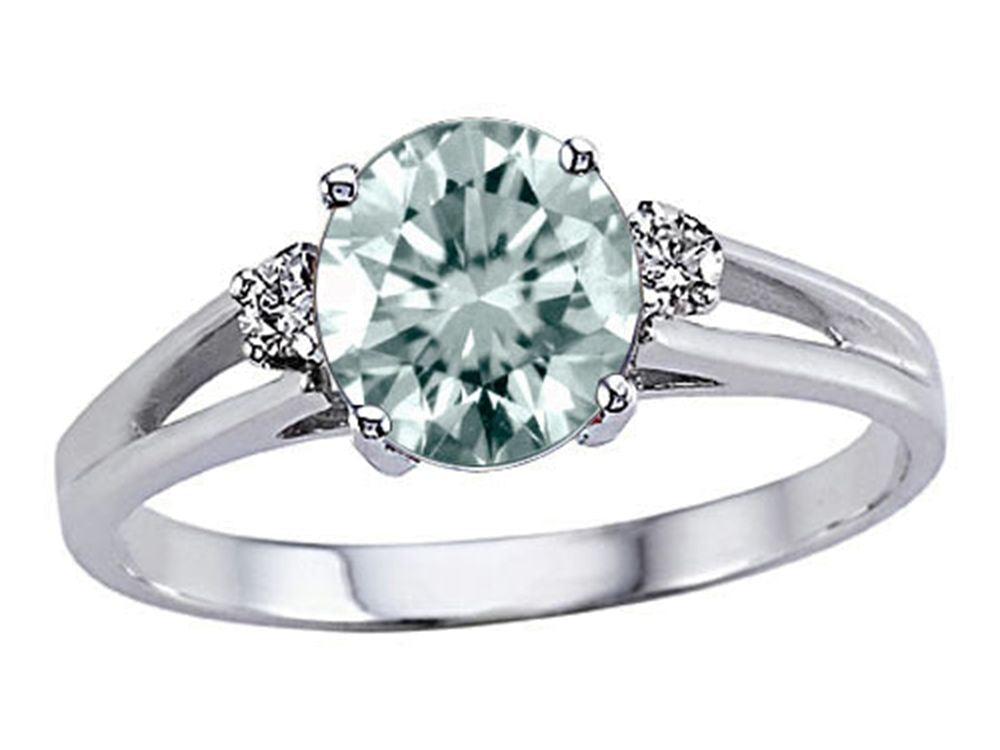 Tommaso Design™ Round 7mm Genuine Aquamarine Ring