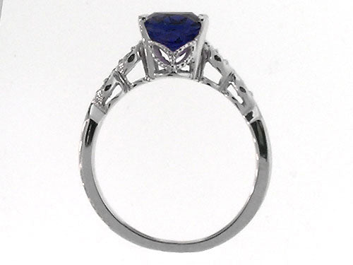 Tommaso Design™ Genuine Black Sapphire Solitaire Engagement Ring