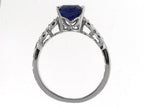 Tommaso Design™ Genuine Black Sapphire Solitaire Engagement Ring