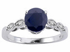 Tommaso Design™ Genuine Black Sapphire Solitaire Engagement Ring