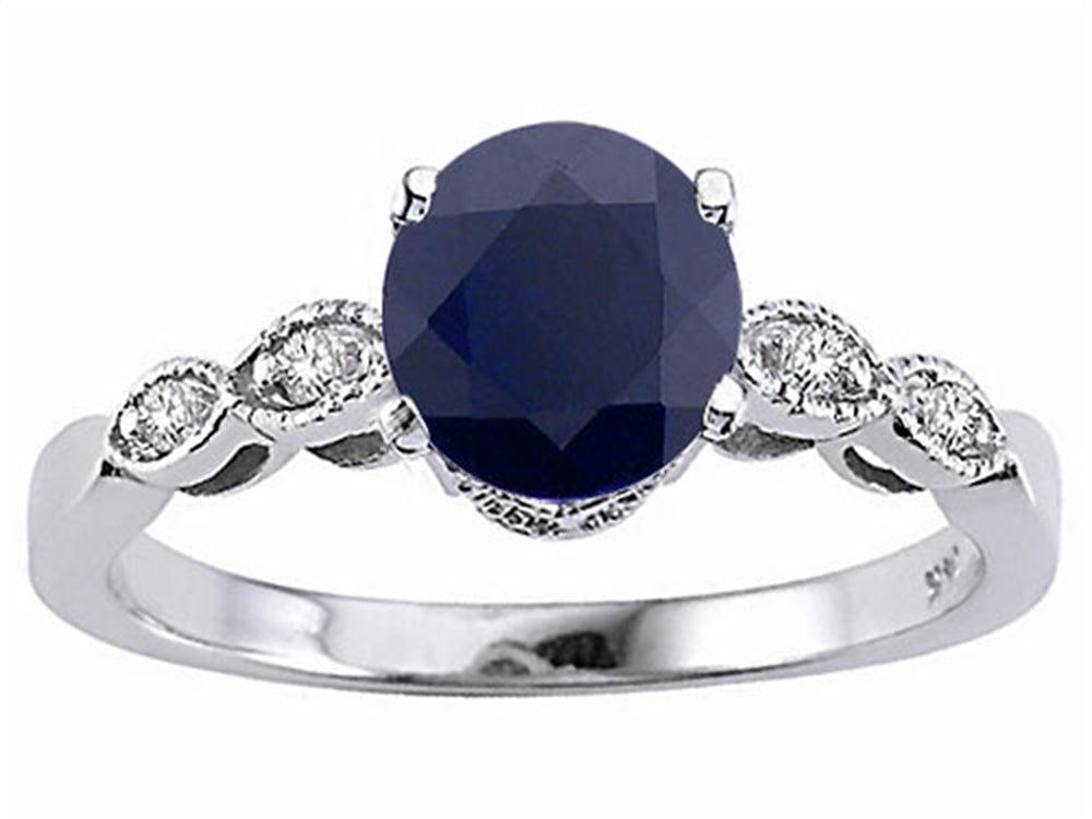 Tommaso Design™ Genuine Black Sapphire Solitaire Engagement Ring