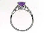 Tommaso Design™ Genuine Amethyst Solitaire Engagement Ring