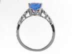 Tommaso Design™ Round 7mm Genuine Blue Topaz Solitaire Engagement Ring