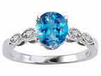 Tommaso Design™ Round 7mm Genuine Blue Topaz Solitaire Engagement Ring