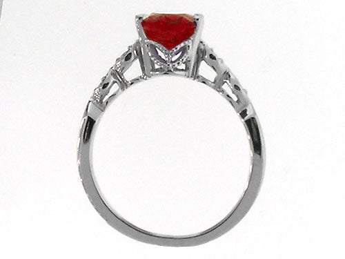 Tommaso Design™ Genuine Garnet Solitaire Engagement Ring