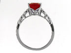 Tommaso Design™ Genuine Garnet Solitaire Engagement Ring