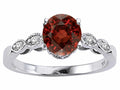 Tommaso Design™ Genuine Garnet Solitaire Engagement Ring
