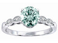Tommaso Design™ Genuine Aquamarine Round 7mm s Solitaire Engagement Ring
