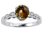 Tommaso Design™ Round 7mm Genuine Smoky Quartz Solitaire Engagement Ring