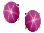 Tommaso Design™ Oval 8x6mm Created Star Ruby Earrings Studs
