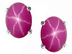 Tommaso Design™ Oval 8x6mm Created Star Ruby Earrings Studs