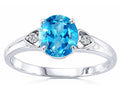 Tommaso Design™ Round 7mm Genuine Blue Topaz Engagement Ring