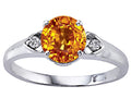 Tommaso Design™ Round 7mm Genuine Citrine Engagement Ring