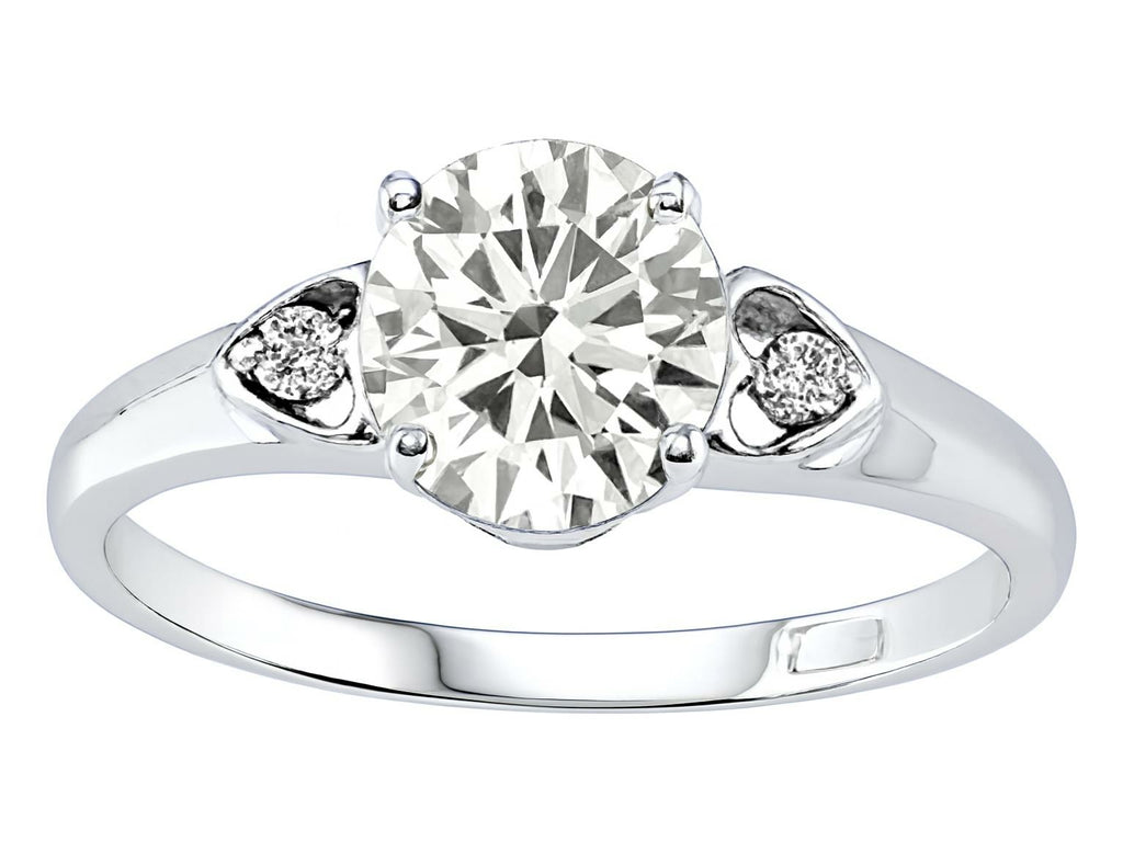 Tommaso Design™ Genuine White Topaz s set in Engagement Ring